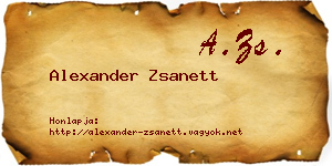 Alexander Zsanett névjegykártya