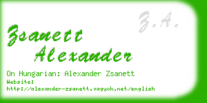 zsanett alexander business card